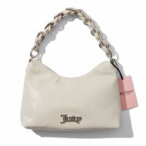 Juicy Couture Y2K 'Enchanted Hobo' Chain Shoulder Bag Crystal Cream NEW NWT
